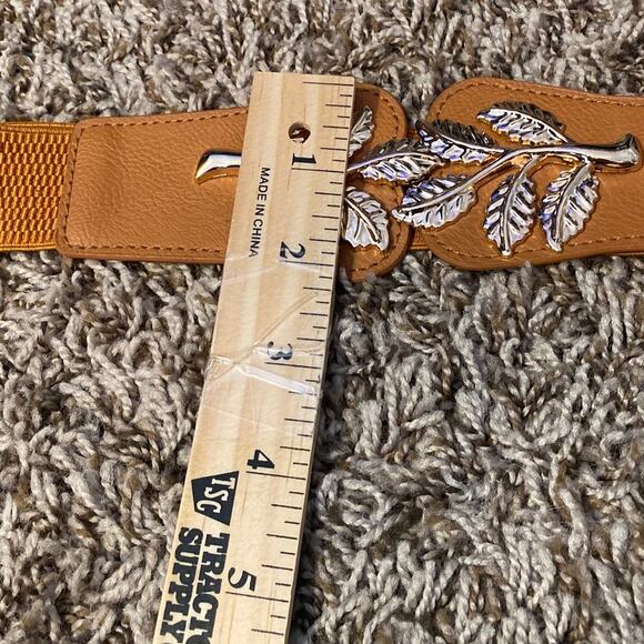 Vintage women's boho stretch belt brown size MEDIUM/LARGE - Picture 7 of 7